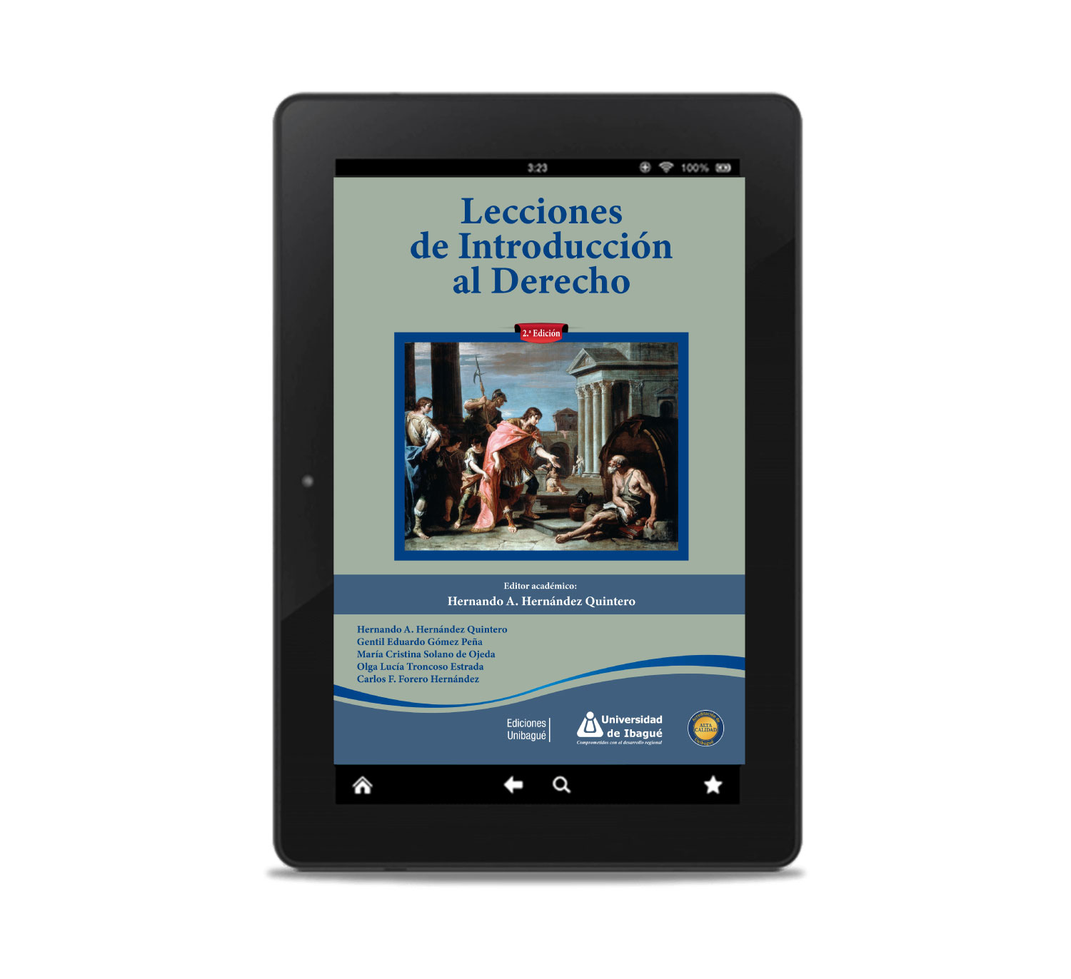 Imagen de tableta que presenta la portada del Ebook tolimenses que dejan huella