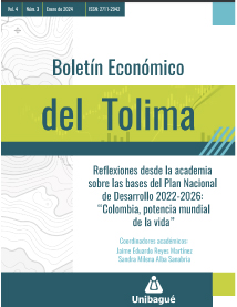 Cover of Boletín Económico del Tolima Edición 3 Vol 4